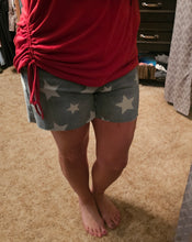 Raw Edge High Rise Tummy Control Shorts with Stars