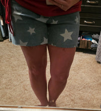 Raw Edge High Rise Tummy Control Shorts with Stars
