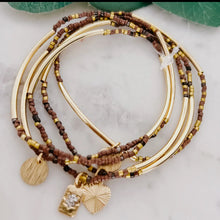 5-Stack Beaded Bracelet Set With Seed Beads