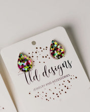 Glitter Teardrop Earrings