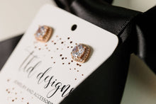 Rose gold rhinestone studs