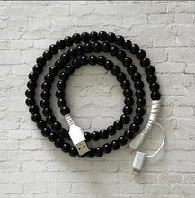 2 in 1 USB C Cord Beaded Phone Charging Cord