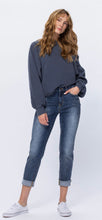 Hi-Rise Bleach Splash Boyfriend Capris